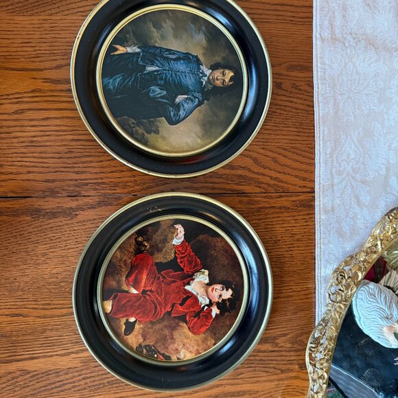 2 Vintage Tin Classic Picture of Blue Boy & Red Boy - Picture 11 of 15